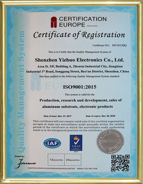 Cina Shenzhen Yizhuo Electronics Co., Ltd Sertifikasi